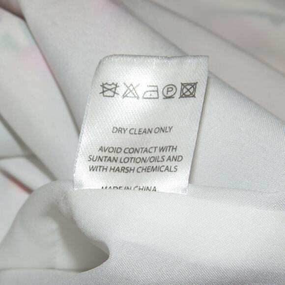 Saloni White Olivia Floral Print Ruffle Hem Silk Midi Dress - Picture 13 of 13